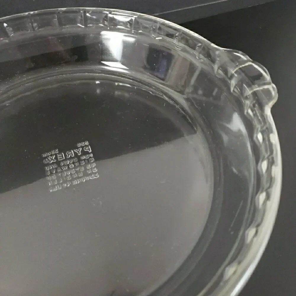 Pyrex Pie Plate 229 23cm #18 Fluted Deep Dish Clear Glass Bakeware VTG MCM